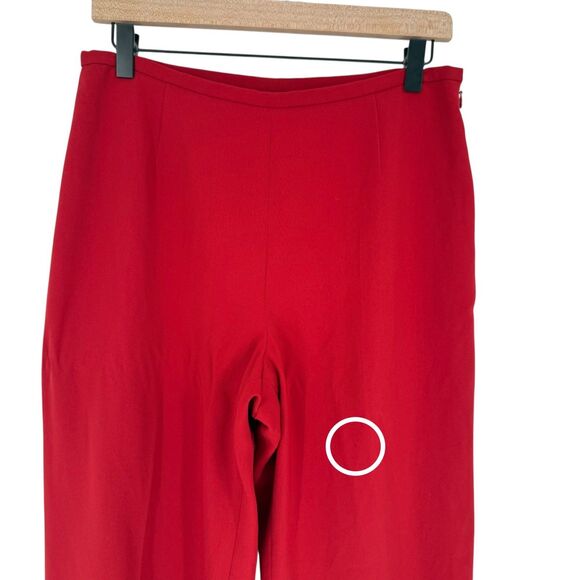 Ann Taylor Petites 10P High Rise Wide Leg Pants Red Lined Side Zip Career FLAW! - Picture 5 of 15